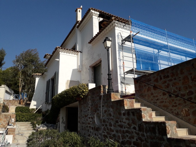 Décapage par sablage d’une façade de villa